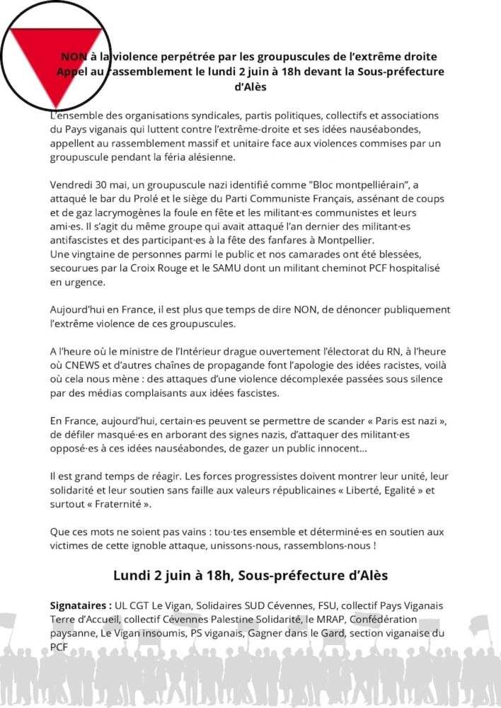 Intersyndicollectif Viganais Appel  2 juin